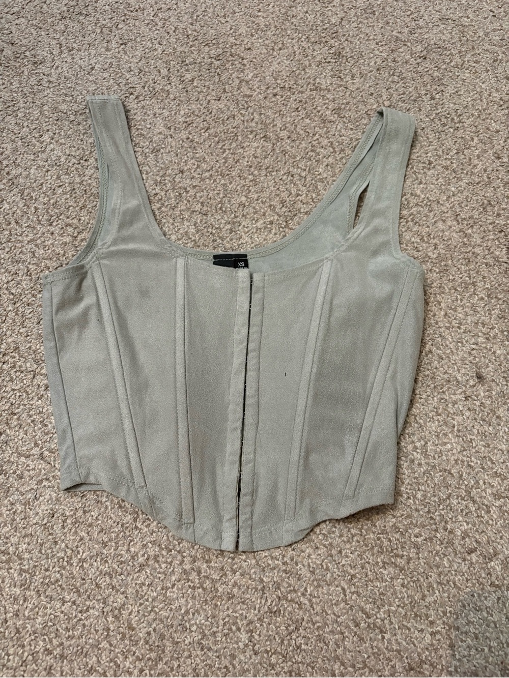 Windsor Sage Corset Crop Tank Top